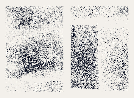 Monochrome abstract vector grunge textures. Set of hand drawn stains.のイラスト素材