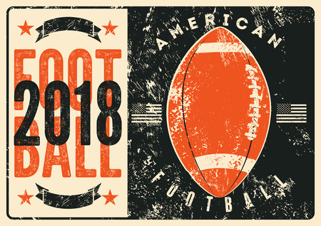 American football typographical vintage grunge style poster. Retro vector illustration.のイラスト素材