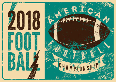 American football typographical vintage grunge style poster. Retro vector illustration.のイラスト素材