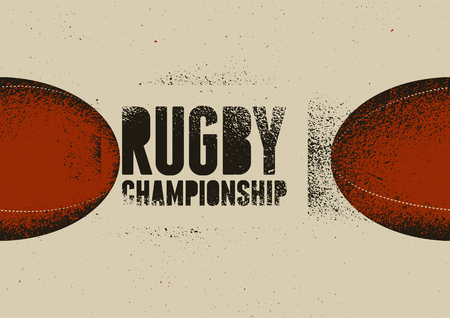 Rugby typographical vintage grunge style poster, retro vector illustration.のイラスト素材