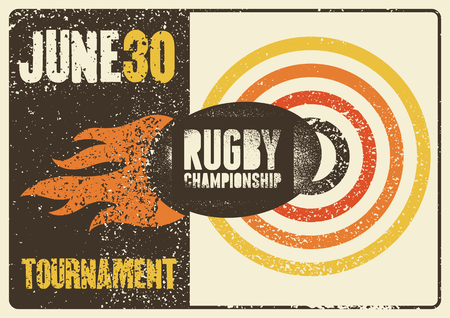 Rugby typographical vintage grunge style poster. Retro vector illustration.のイラスト素材