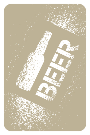Beer typographic stencil spray grunge style poster design. Retro vector illustration.のイラスト素材