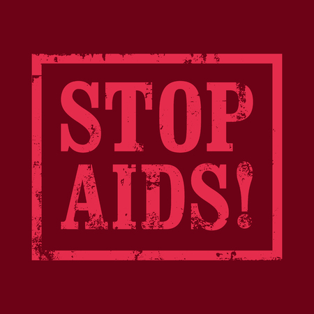 Stop Aids typographical style grunge poster illustration.のイラスト素材