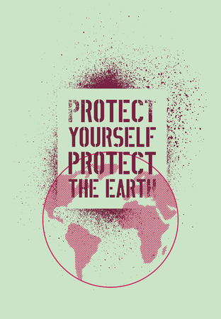 Protect yourself, protect the Earth poster illustrationのイラスト素材