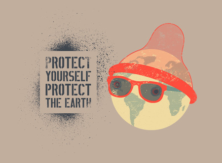 Stop Aids typographic stencil street art style grunge poste Retro vector illustration.のイラスト素材