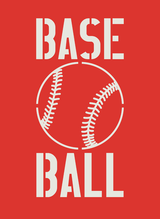 Baseball typographical vintage style poster. Baseball label, badge, icon. Retro vector illustration.のイラスト素材