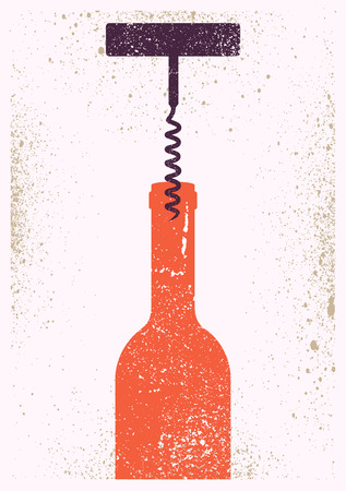 Wine typographical vintage style grunge poster design. Retro vector illustration.のイラスト素材
