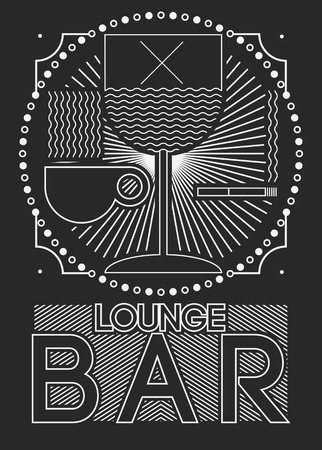 Wine, coffee, cigarette. Lounge Bar Menu Vector illustration.のイラスト素材