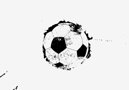 Soccer black and white typographical vintage grunge style poster. Retro vector illustration.のイラスト素材