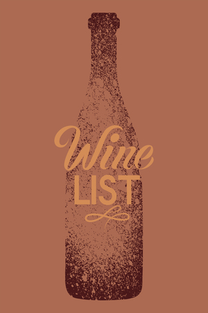 Wine List typographical vintage grunge stencil splash style poster design. Retro vector illustration.のイラスト素材