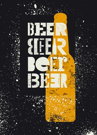 Beer typographical vintage style grunge poster design. Retro vector illustration.のイラスト素材