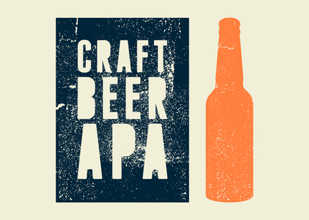Craft Beer Apa typographical vintage style grunge poster design. Retro vector illustration.のイラスト素材