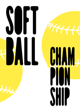 Softball Championship typographical vintage style poster. Retro vector illustration.のイラスト素材
