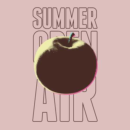 Summer open air festival typographical vintage grunge pop-art style poster design. Retro vector illustration.のイラスト素材