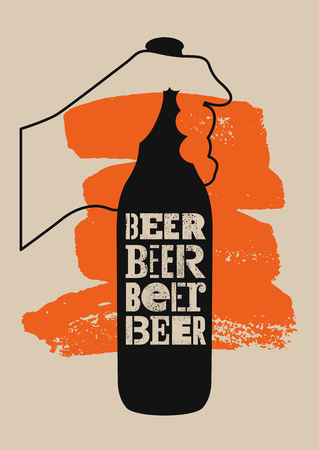 Beer typographic vintage grunge style poster. Retro vector illustration.のイラスト素材