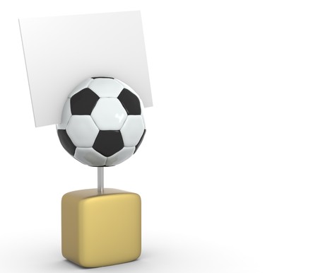 3D soccerball post it の写真素材