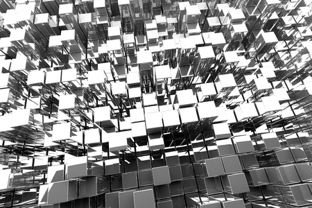 3D Silver Blocks Abstract Backgroundの写真素材