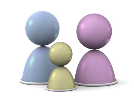 Family Abstract Concept, Three 3d people in a family portrait.の写真素材