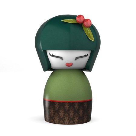 3D Japanese Kokeshi Doll Isolated On White - Female Charactersの写真素材