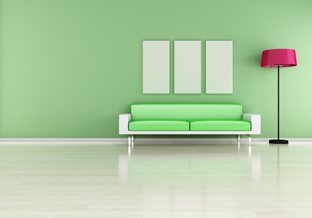 modern interior (3D render) -  Elegance in Greenの写真素材