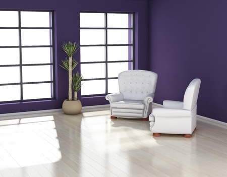 modern interior (3D render) -  Living Roomの写真素材