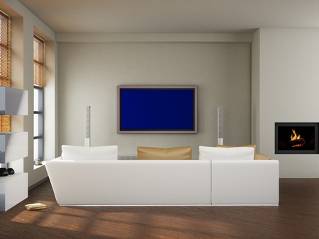 modern interior (3D render) -  Living Roomの写真素材