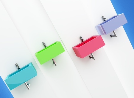 Set of colored sinks - 3D Renderの写真素材
