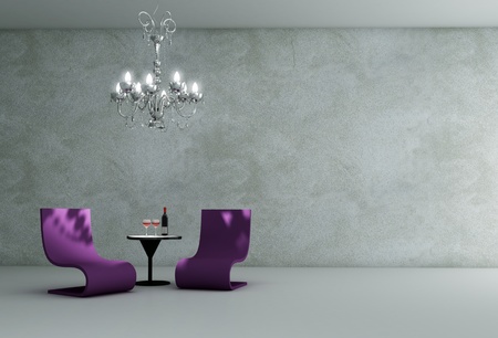 lounge room interior - 3D renderの写真素材