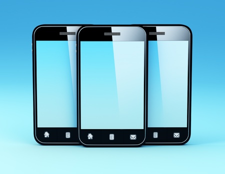 3D Illustration of generic smartphone Note  All Devices design and all screen interface graphics in this series are designed by the contributor him self の写真素材