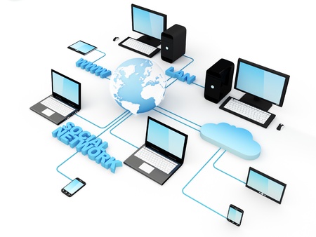 Home Electronic Devices connected to global network.の写真素材