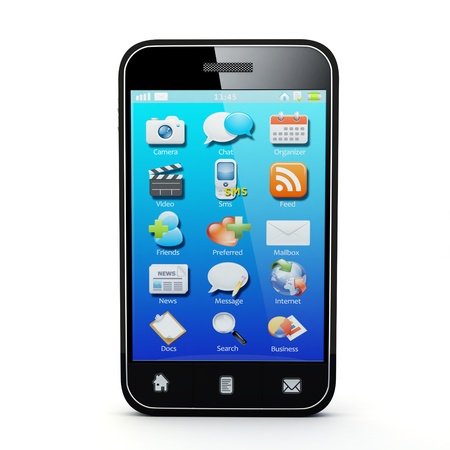 3D Illustration of generic smartphone Note  All Devices design and all screen interface graphics in this series are designed by the contributor him self の写真素材