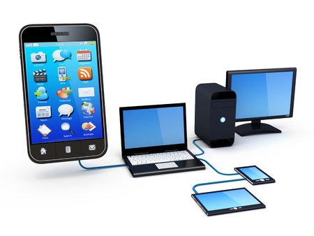 Smartphone and Home Electronic Devices connected to network の写真素材