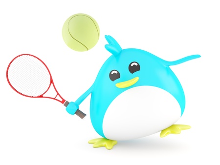 Fat tennis player bird - 3D Renderの写真素材