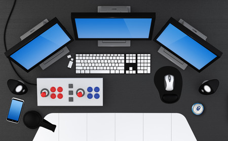 Gaming station concept - 3D Renderの写真素材