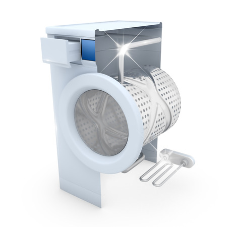 Washing machine clean concept - 3D Renderの写真素材
