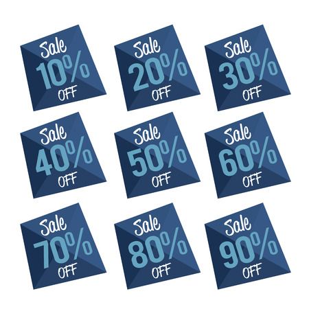 Percent OFF Discount Label Tag - Low poly style graphic illustrationの写真素材