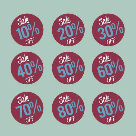 Percent OFF Discount Label Tag - Flat style graphic illustrationの写真素材