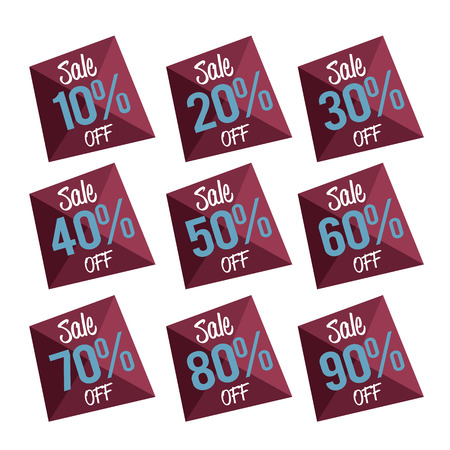Percent OFF Discount Label Tag - Low poly style graphic illustrationの写真素材