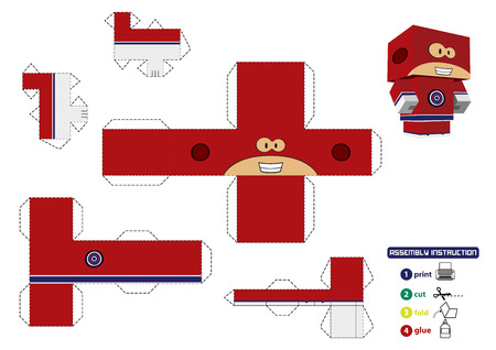 Super hero paper toy with assembly instruction.の写真素材