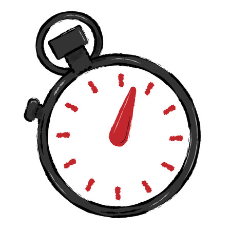 Painted stopwatch on white backgroundの写真素材