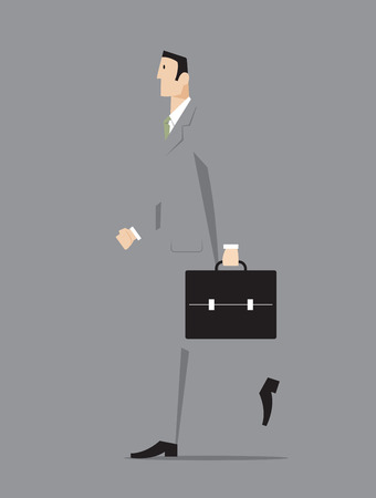 Businessman walking on grey background.のイラスト素材