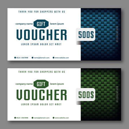 Modern Gift Voucher Template With Colorful Cubes.のイラスト素材