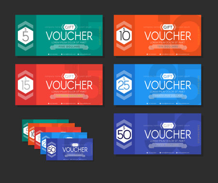 Modern Gift Voucher Template Material Design Palette.のイラスト素材