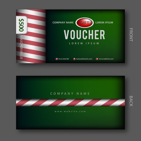 Modern Gift Voucher Template With Three Dimesional elements.のイラスト素材
