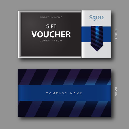 Gift Voucher Template With Necktie Box.のイラスト素材