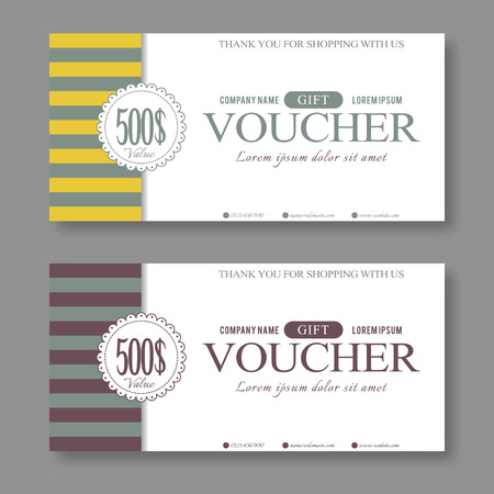 Vintage Gift Voucher Template.のイラスト素材