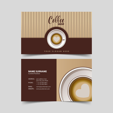 Coffee shop business card design template.のイラスト素材