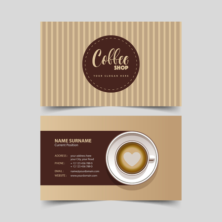 Coffee shop business card design template.のイラスト素材