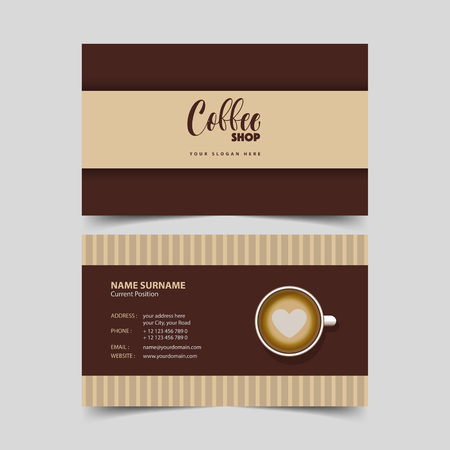 Coffee shop business card design template.のイラスト素材