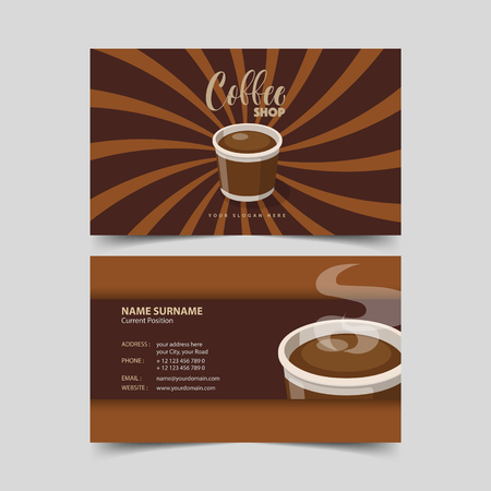 Coffee shop business card design template.のイラスト素材